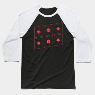 Minimalist Polyhedral Dice Set Slaying Dragons in Dungeons Baseball T-Shirt